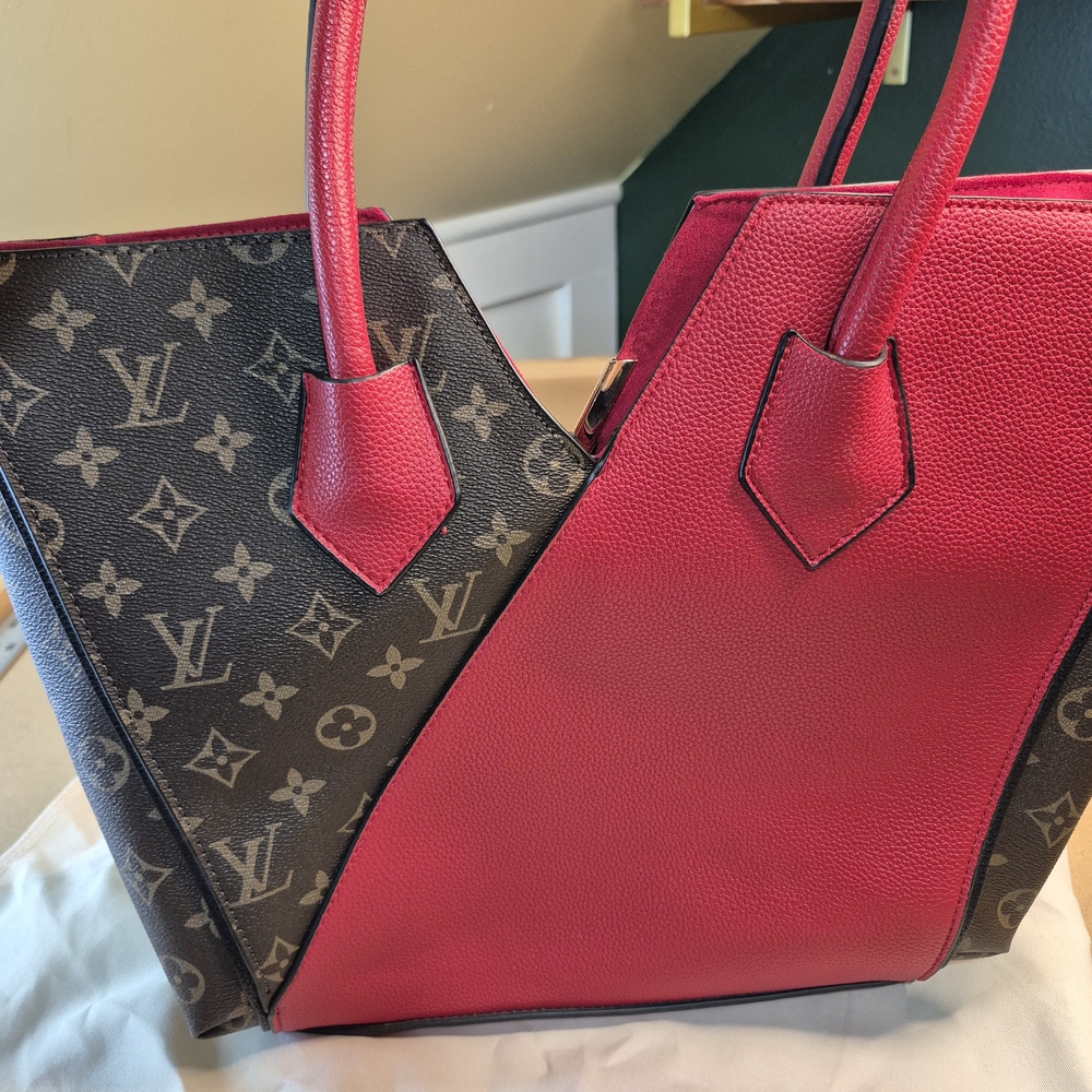 Louis Vuitton Red and Monogram Leather Purse - Picture 16 of 16